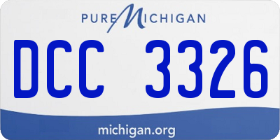 MI license plate DCC3326