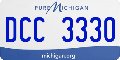 MI license plate DCC3330