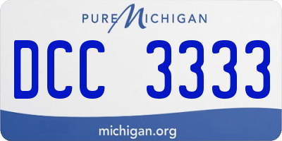 MI license plate DCC3333