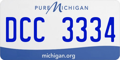 MI license plate DCC3334