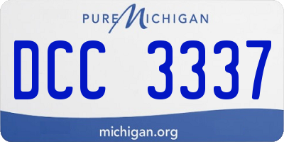 MI license plate DCC3337