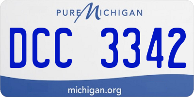 MI license plate DCC3342