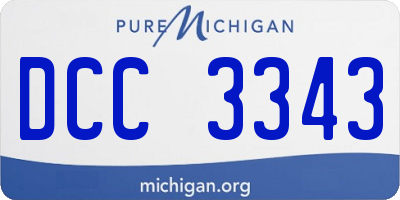 MI license plate DCC3343