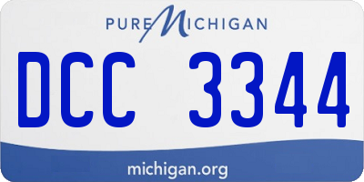 MI license plate DCC3344