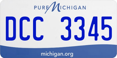 MI license plate DCC3345