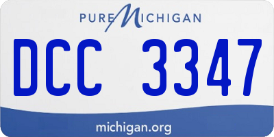 MI license plate DCC3347