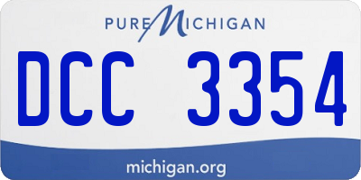 MI license plate DCC3354