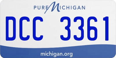 MI license plate DCC3361