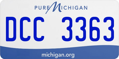 MI license plate DCC3363
