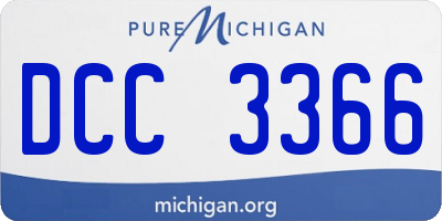 MI license plate DCC3366