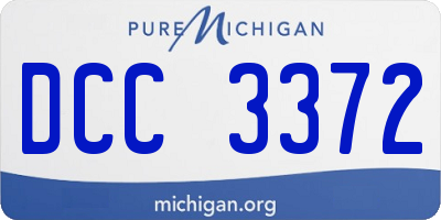 MI license plate DCC3372