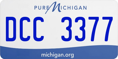 MI license plate DCC3377