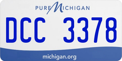 MI license plate DCC3378