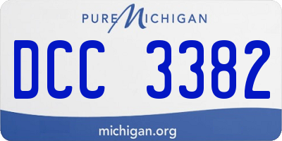 MI license plate DCC3382