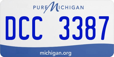 MI license plate DCC3387