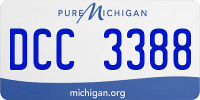 MI license plate DCC3388