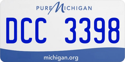 MI license plate DCC3398