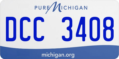 MI license plate DCC3408