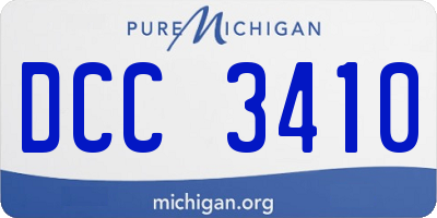 MI license plate DCC3410