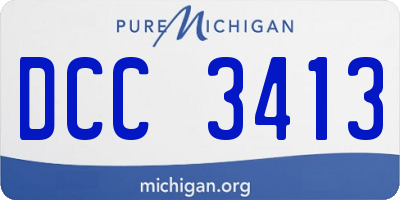MI license plate DCC3413