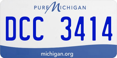 MI license plate DCC3414