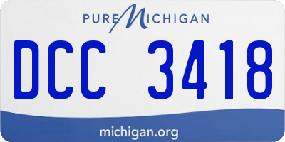 MI license plate DCC3418