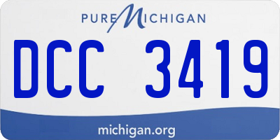 MI license plate DCC3419