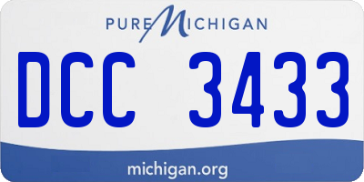 MI license plate DCC3433