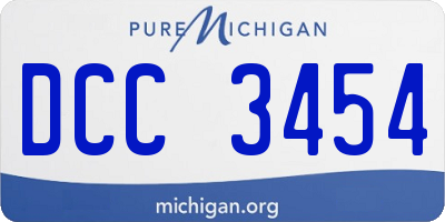 MI license plate DCC3454