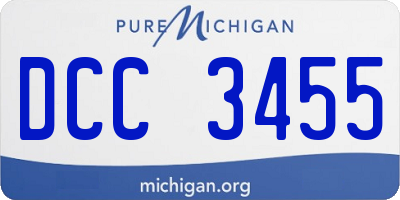 MI license plate DCC3455