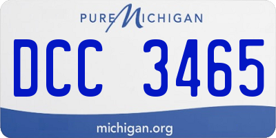 MI license plate DCC3465
