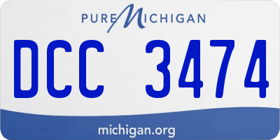 MI license plate DCC3474