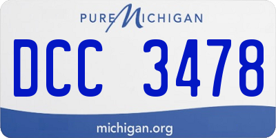 MI license plate DCC3478