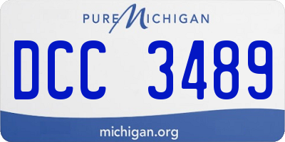 MI license plate DCC3489
