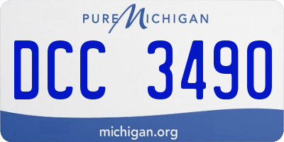 MI license plate DCC3490