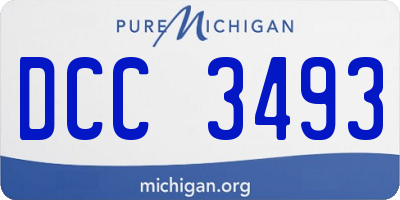 MI license plate DCC3493