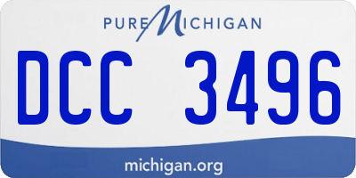 MI license plate DCC3496