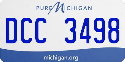 MI license plate DCC3498