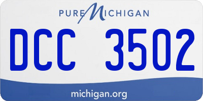 MI license plate DCC3502