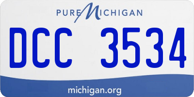 MI license plate DCC3534