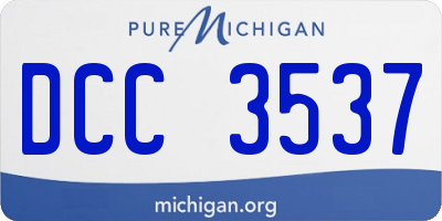 MI license plate DCC3537
