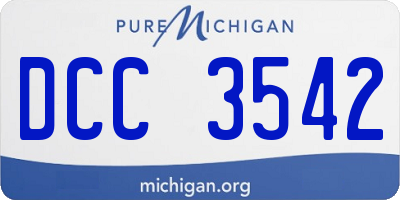 MI license plate DCC3542