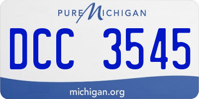 MI license plate DCC3545