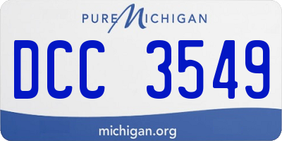 MI license plate DCC3549