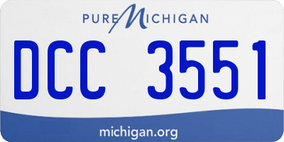 MI license plate DCC3551