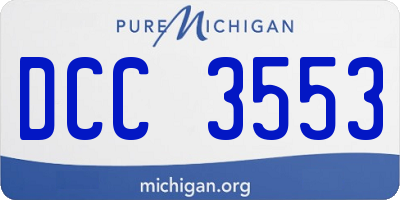 MI license plate DCC3553