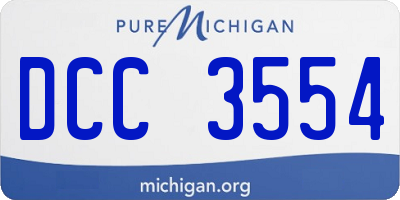 MI license plate DCC3554