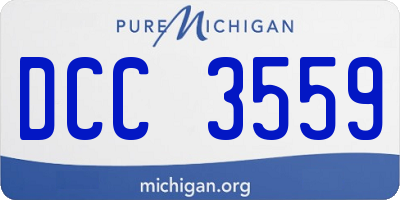 MI license plate DCC3559