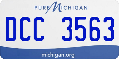MI license plate DCC3563