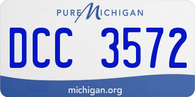 MI license plate DCC3572